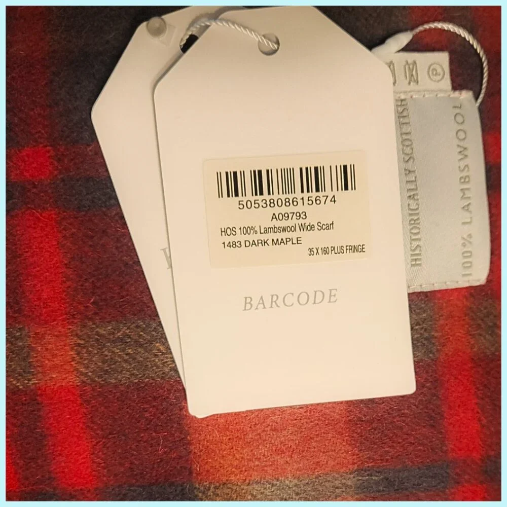 100% Lambswool Scarf Hypoallergenic SCOTTISH IMPORT THINK SOFT WARM TARTAN NWT